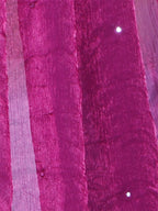 Burgundy Pure Chiffon Mirror Work Saree