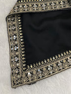 Black Silk Sequence & Mirror Work Saree