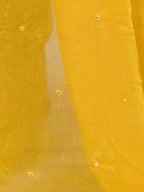 Mustard Pure Chiffon Mirror Work Saree