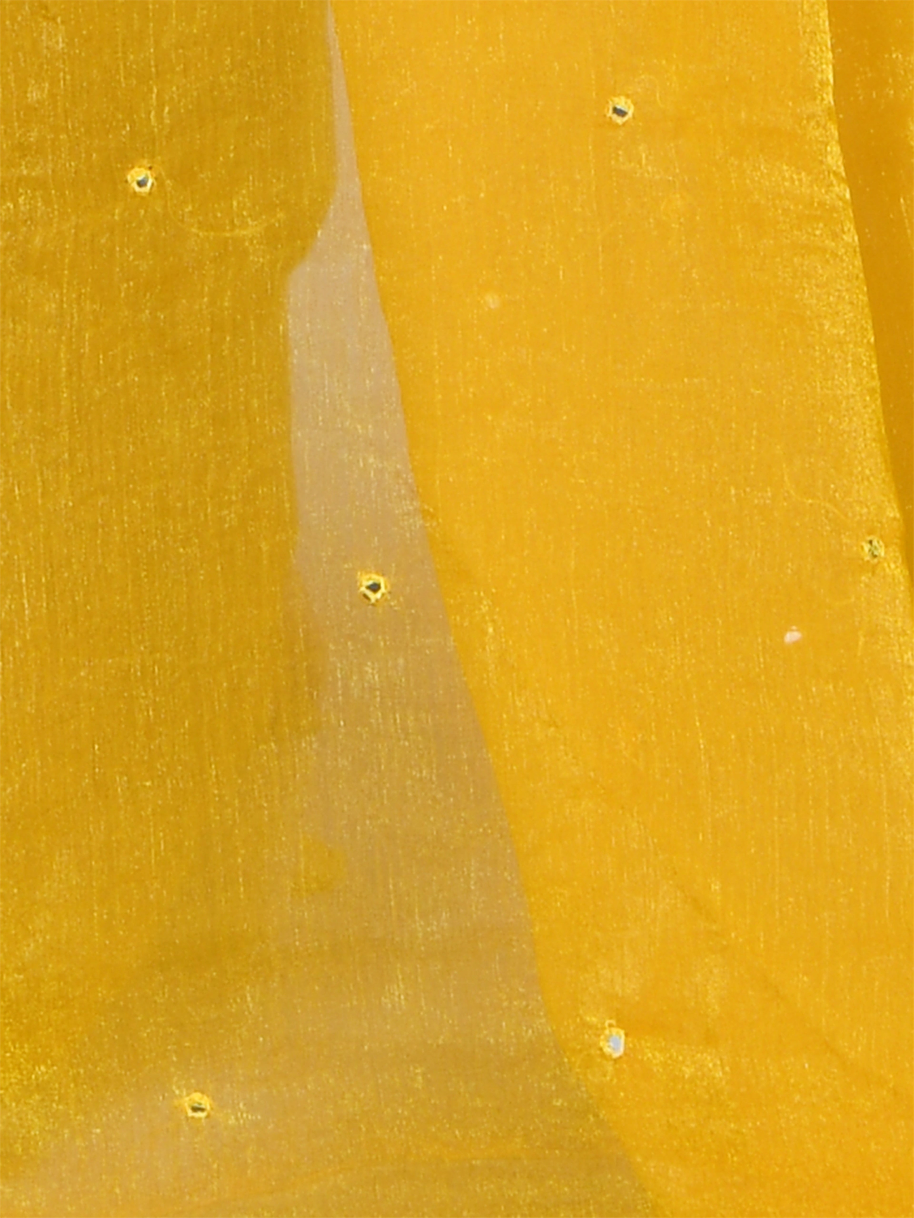 Mustard Pure Chiffon Mirror Work Saree