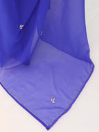 Blue Georgette Floral Stone & Beads Work Saree