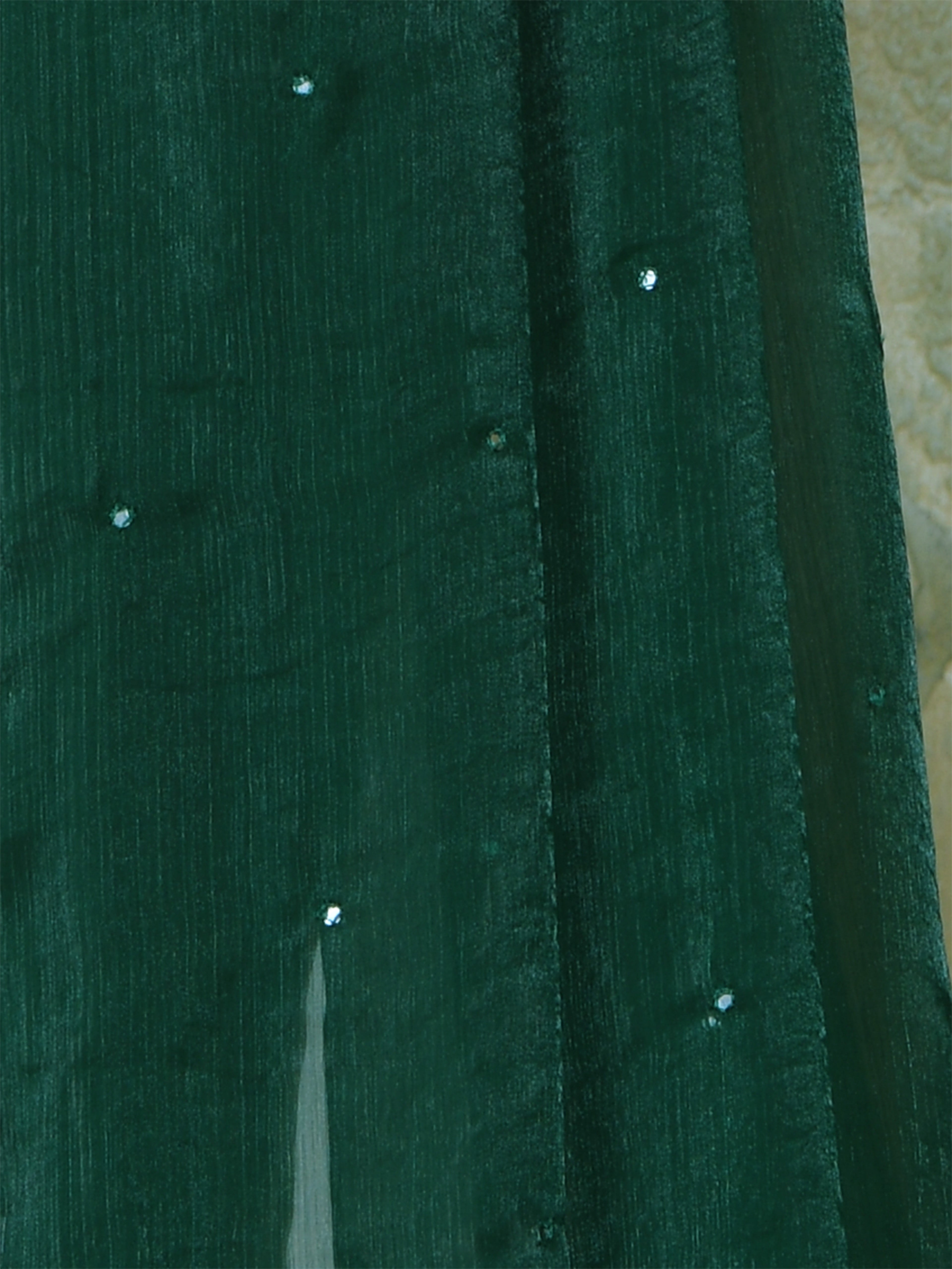 Green Pure Chiffon Mirror Work Saree